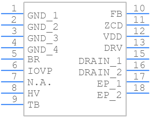 VIPERGAN65WTR - STMicroelectronics - PCB symbol