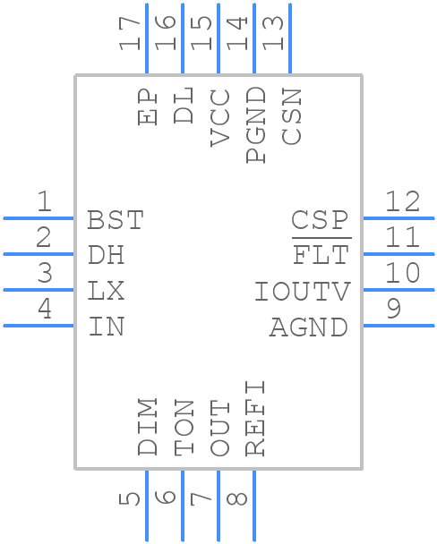 MAX20078ATE+T - Analog Devices - PCB symbol