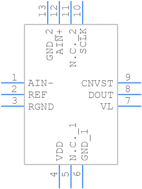 MAX1076ETC+ - Analog Devices - PCB symbol