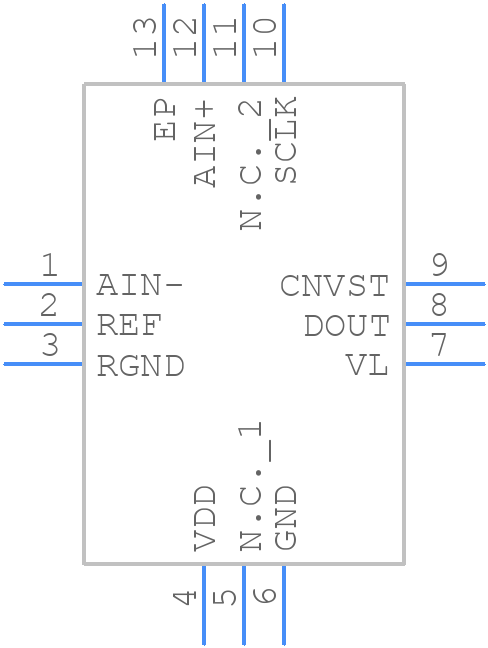 MAX1076ETC+T - Analog Devices - PCB symbol