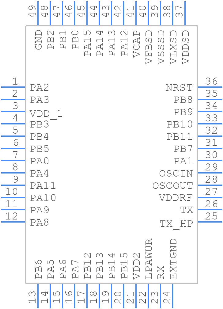 STM32WL33CCV7A - STMicroelectronics - PCB symbol