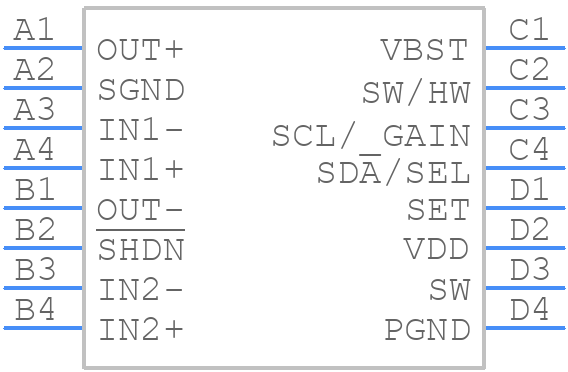 LM48560TLX/NOPB - Texas Instruments - PCB symbol