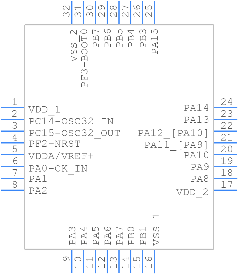 STM32U031K6U3 - STMicroelectronics - PCB symbol
