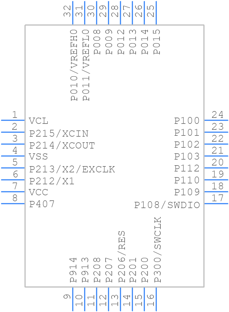R7FA0E2073CFJ#BA0 - Renesas Electronics - PCB symbol