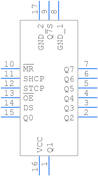 74LVC595ABZX - Nexperia - PCB symbol
