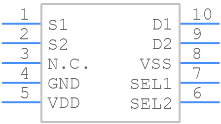 TMUX7222DGSR - Texas Instruments - PCB symbol