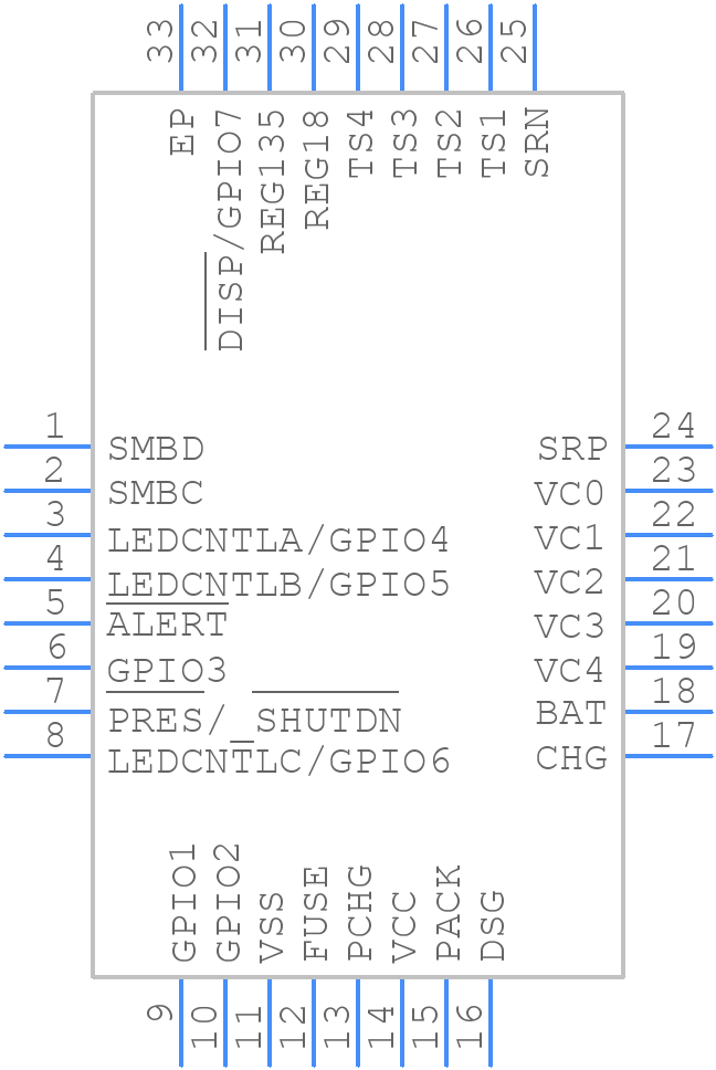 BQ41Z50RSNR - Texas Instruments - PCB symbol