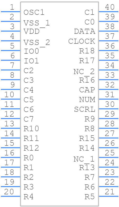 HT82K28A(40DIP) - Holtek - PCB symbol