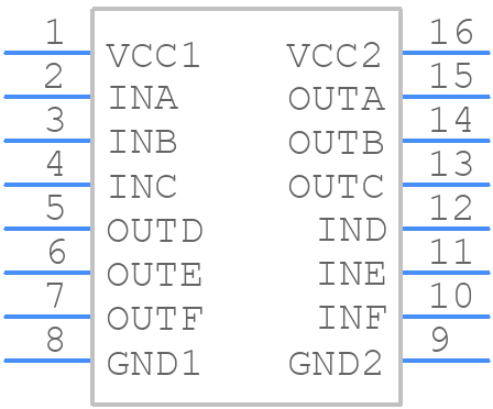 ISO7763FQDBQQ1 - Texas Instruments - PCB symbol