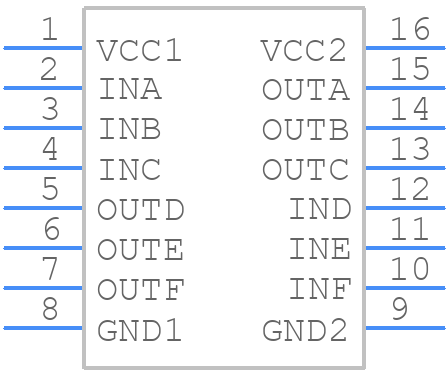 ISO7763QDBQQ1 - Texas Instruments - PCB symbol