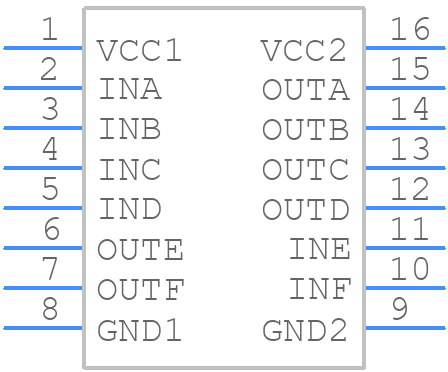 ISO7762FQDBQQ1 - Texas Instruments - PCB symbol