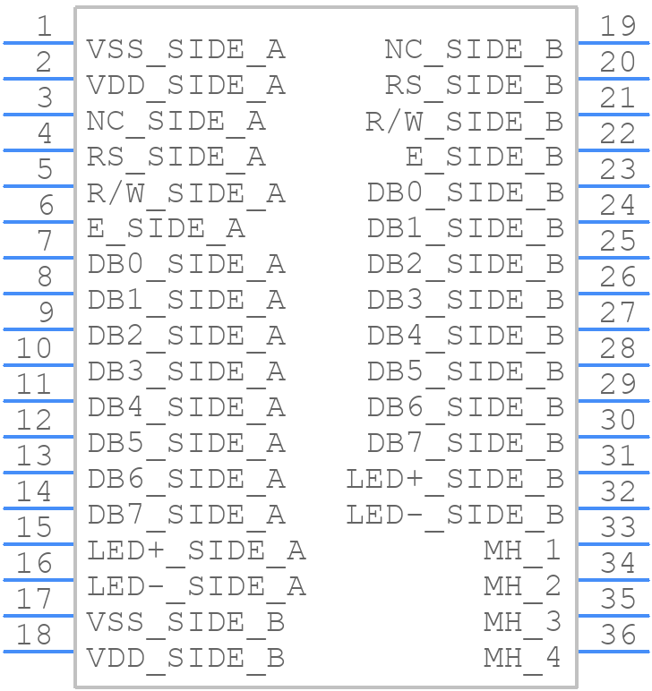 MC21605G6W-FPTLW - MIDAS DISPLAYS - PCB symbol