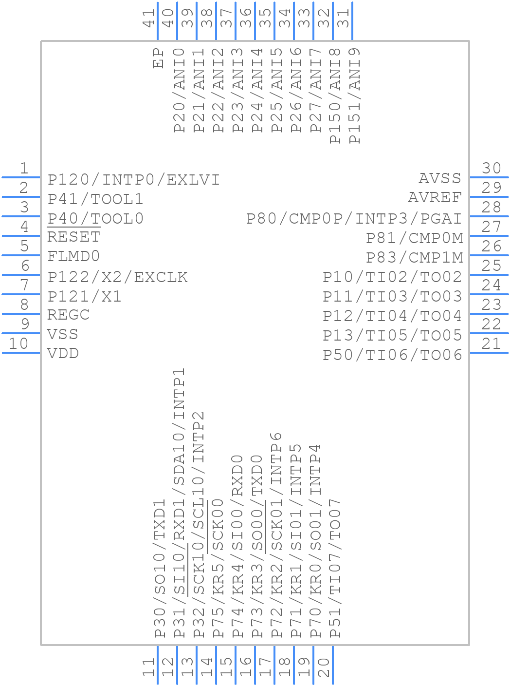 UPD78F1003K8-4B4-AX - Renesas Electronics - PCB symbol