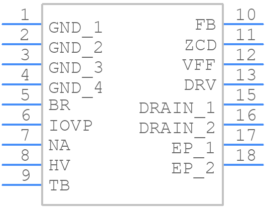 VIPERGAN50WTR - STMicroelectronics - PCB symbol