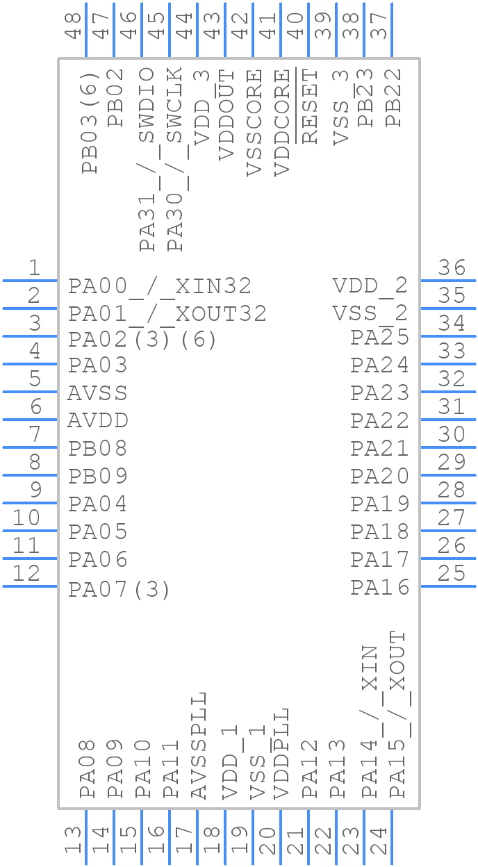 PIC32CM2532LE00048-I/Y8X - Microchip - PCB symbol