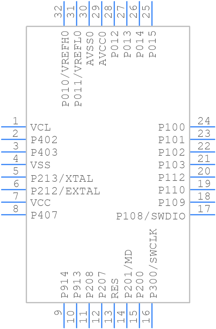 R7FA2T1073CFJ#BA0 - Renesas Electronics - PCB symbol