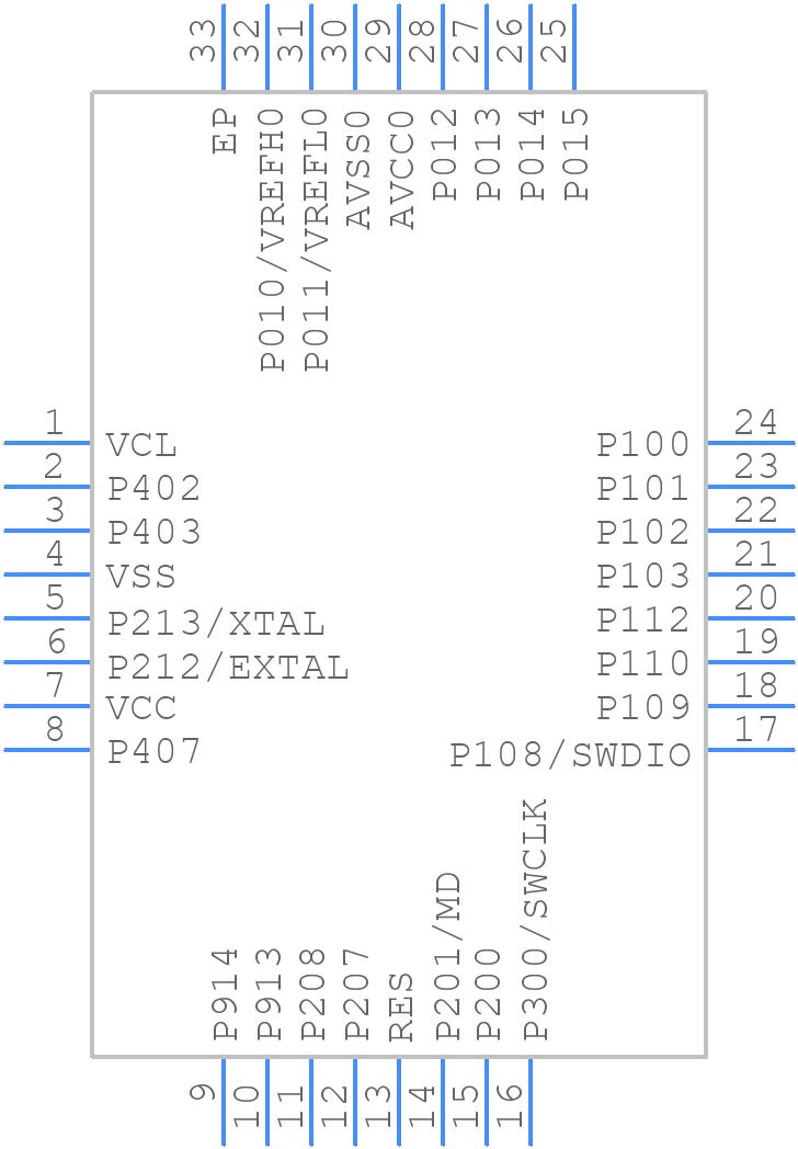 R7FA2T1073CNH#BA0 - Renesas Electronics - PCB symbol