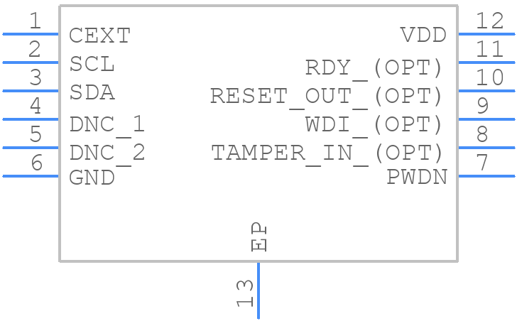 MAXQ1065AGTC+ - Analog Devices - PCB symbol