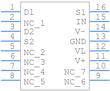 IH5042CWE+T - Analog Devices - PCB symbol