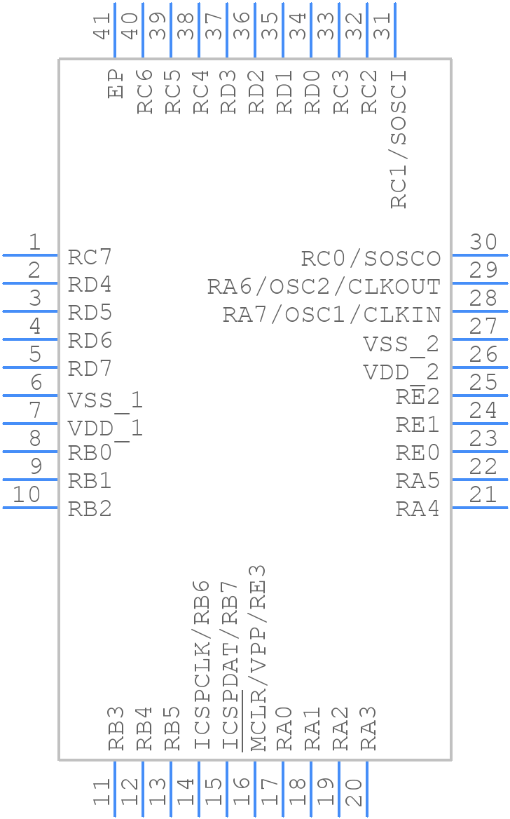 PIC18F44Q71T-I/MP - Microchip - PCB symbol