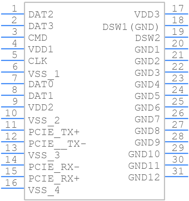 ST51S017VBBR1800 - JAE - PCB symbol