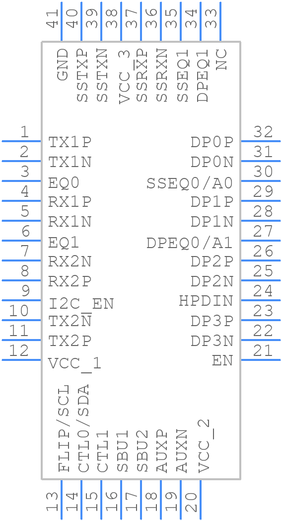 TUSB1064RGFRQ1 - Texas Instruments - PCB symbol