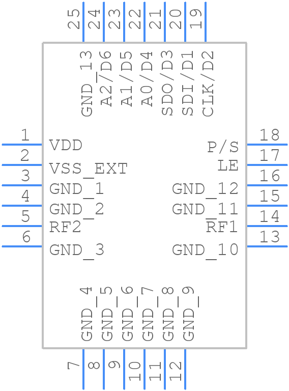 PE43614A-X - Peregrine Semiconductor - PCB symbol