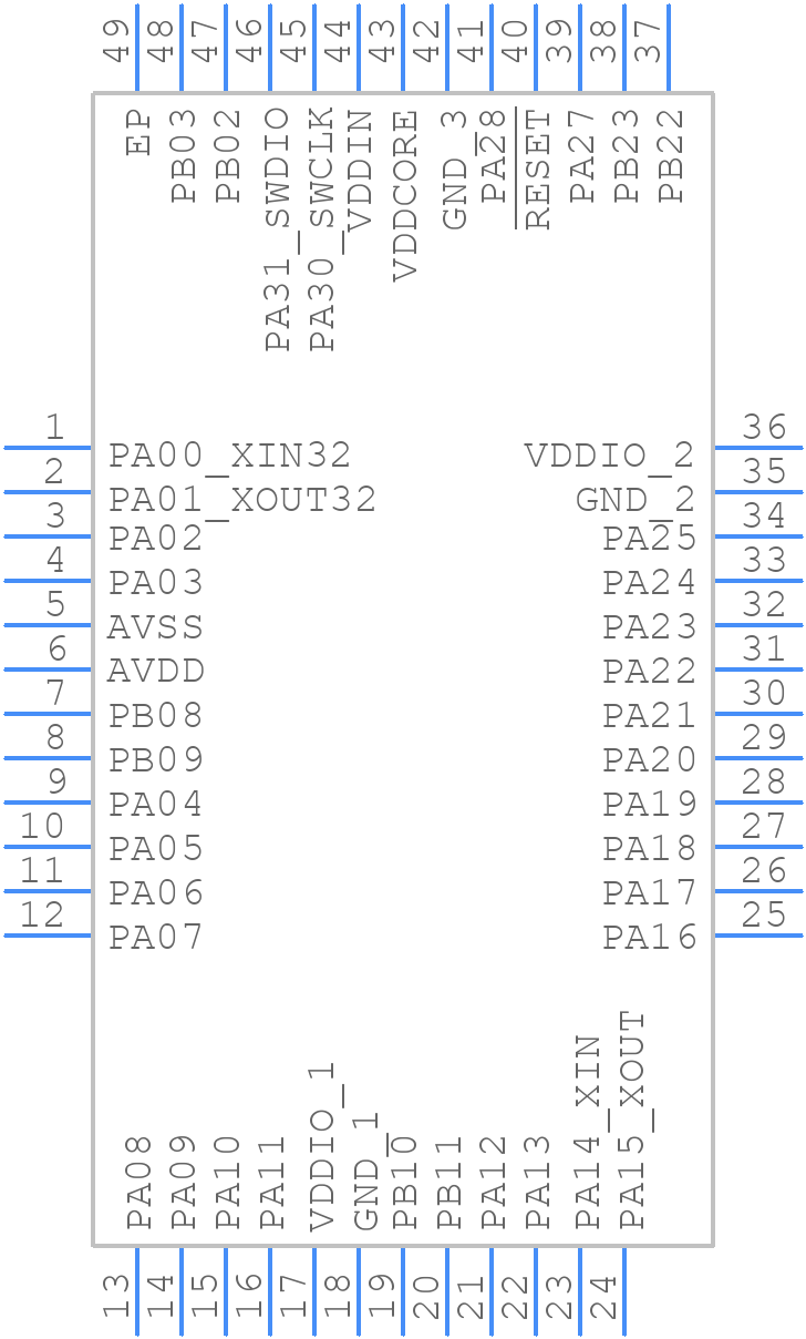 PIC32CM1216JH01048-I/U5B - Microchip - PCB symbol