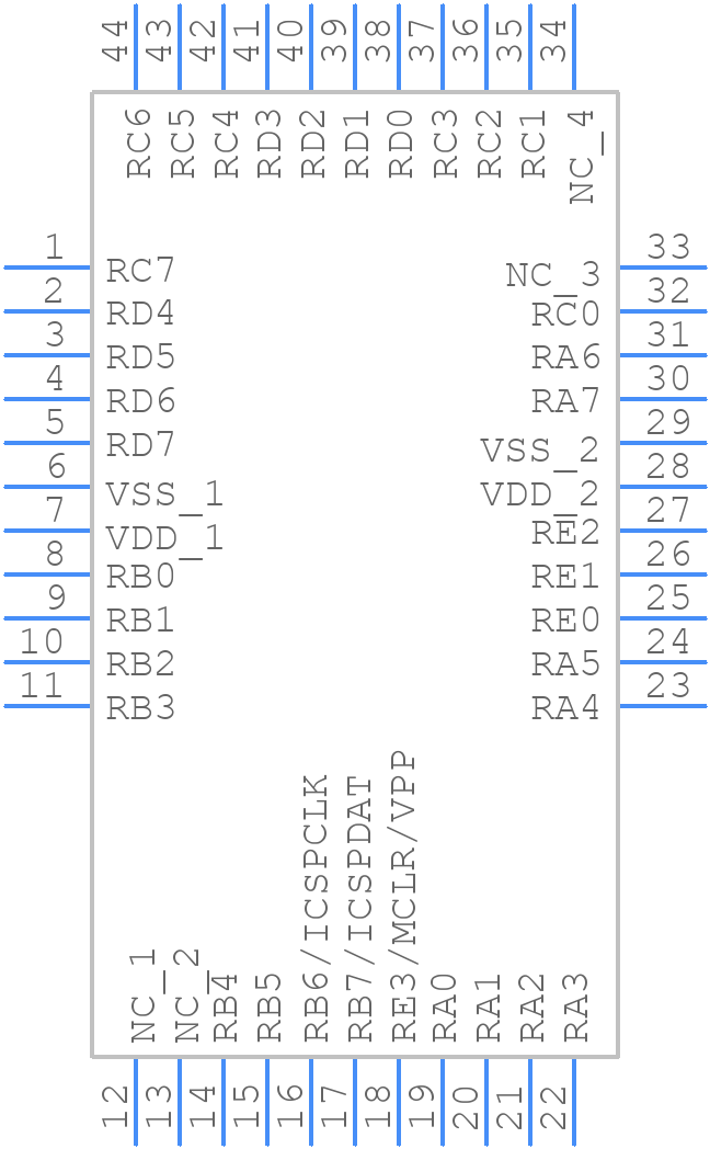 PIC16F18076-I/PT - Microchip - PCB symbol
