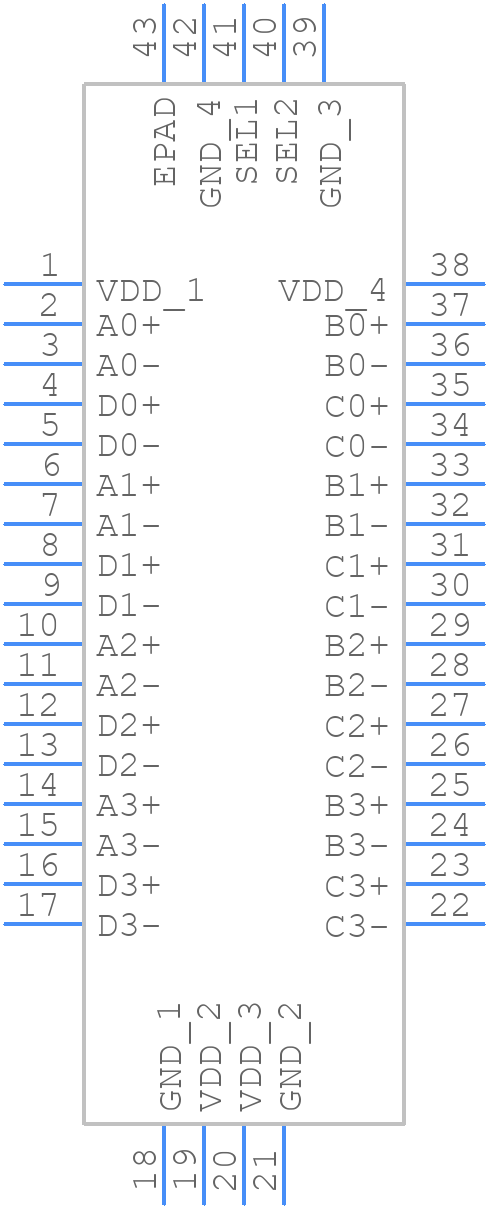 PI3PCIE3413AZHEX - Diodes Incorporated - PCB symbol