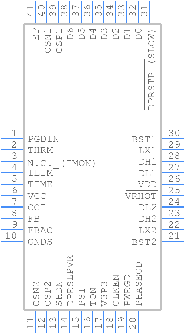 MAX17034GTL+T - Analog Devices - PCB symbol