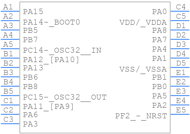 STM32G081EBY3TR - STMicroelectronics - PCB symbol
