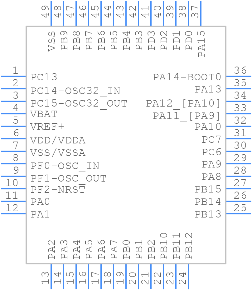 STM32G0B1CCU7 - STMicroelectronics - PCB symbol