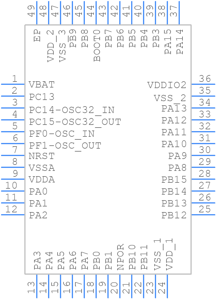 STM32F078CBU6TR - STMicroelectronics - PCB symbol