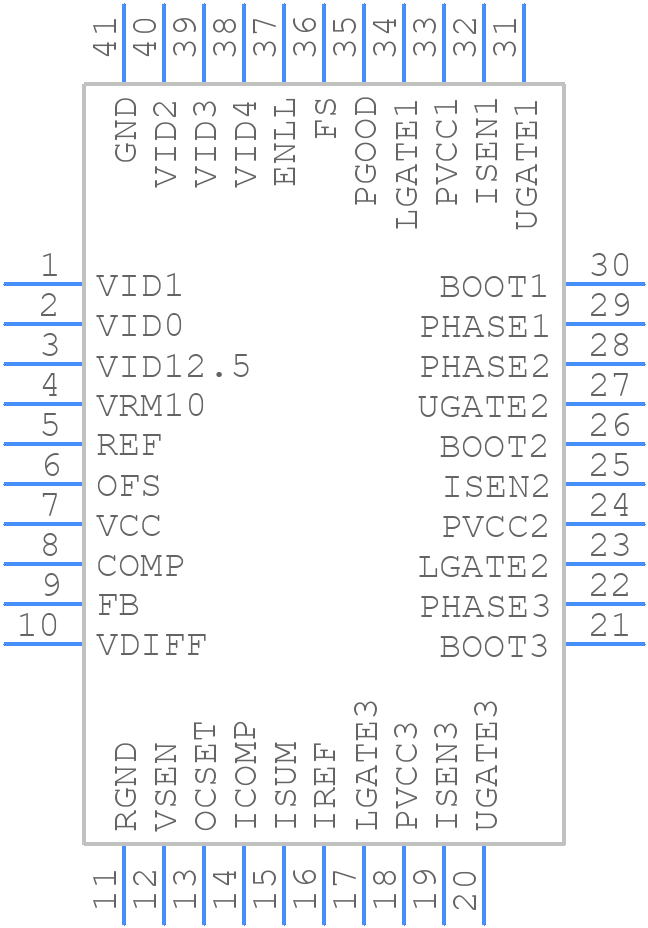 ISL6566CRZ-TR5184 - Renesas Electronics - PCB symbol