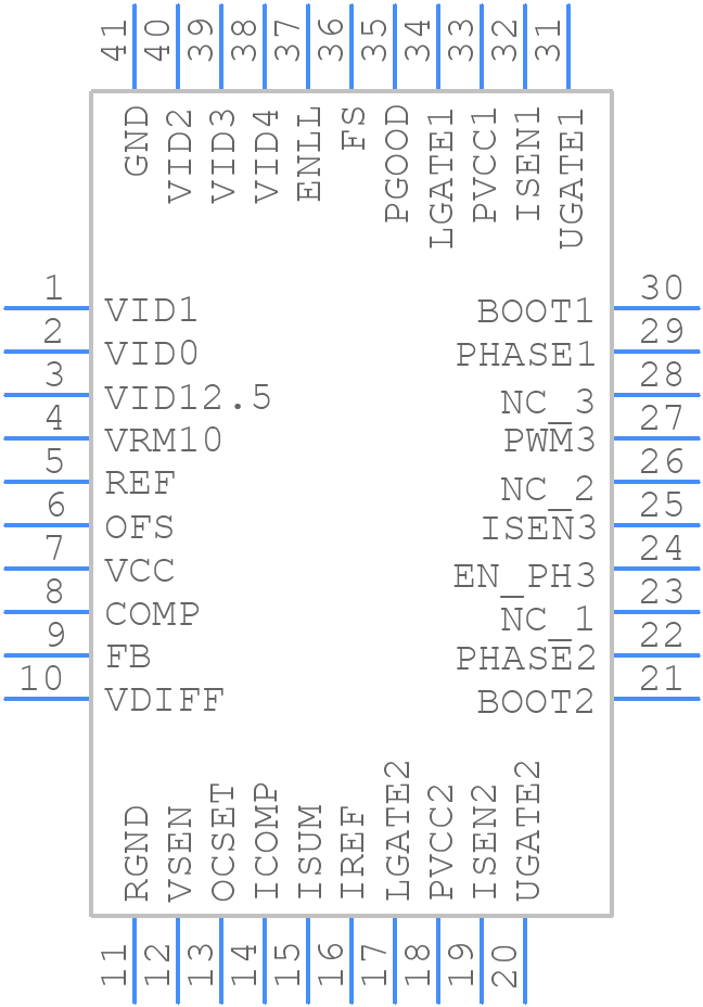 ISL6566AIRZ - Renesas Electronics - PCB symbol