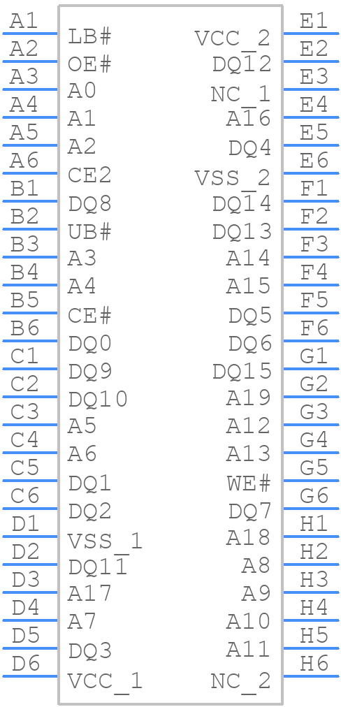 AS7C316098B-10BIN - Alliance Memory - PCB symbol