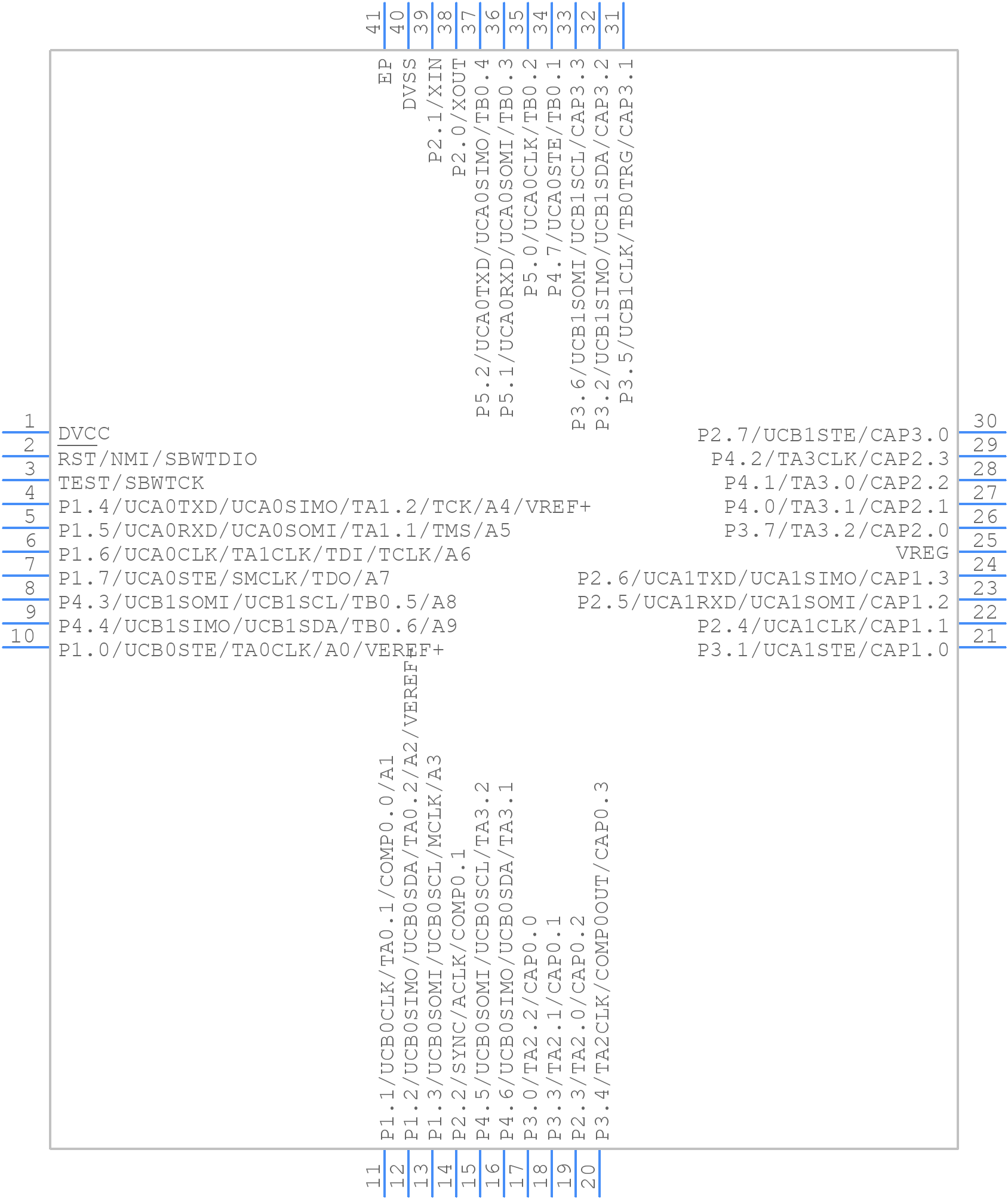 MSP430FR2675TRHAR - Texas Instruments - PCB symbol