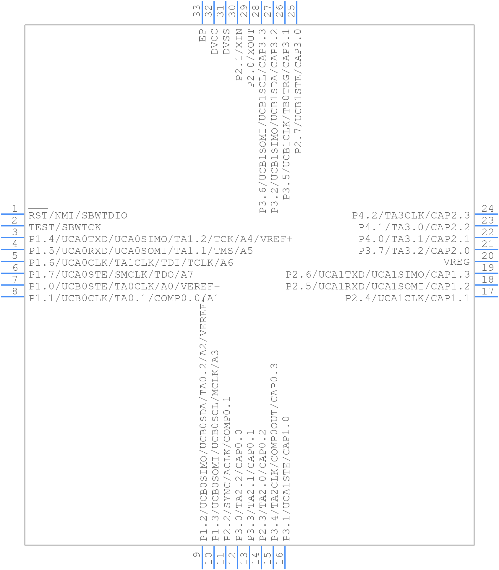 MSP430FR2676TRHBR - Texas Instruments - PCB symbol