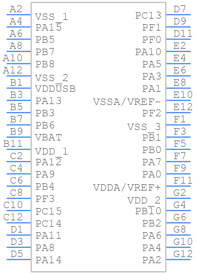 STM32U073HCY6TR - STMicroelectronics - PCB symbol