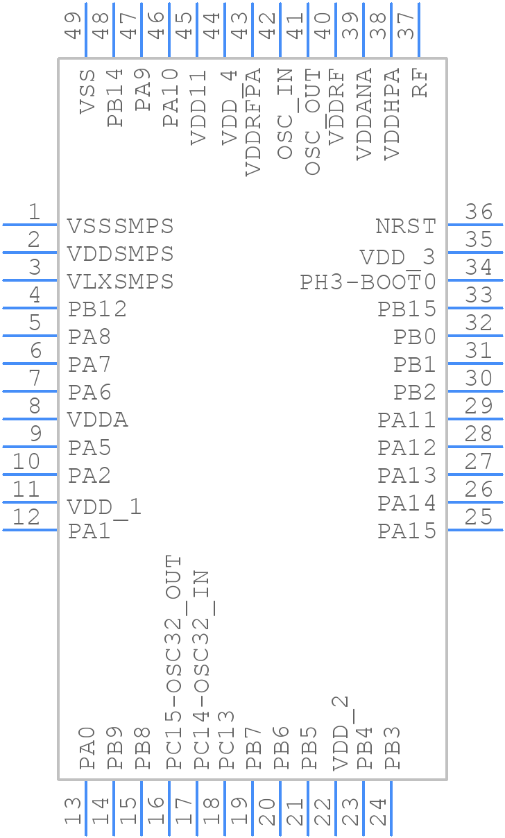 STM32WBA63CGU6TR - STMicroelectronics - PCB symbol