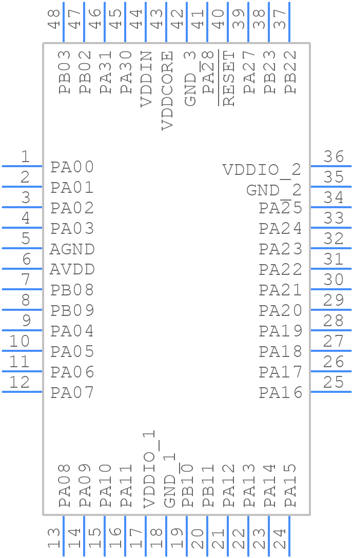 PIC32CM3204GV00048-I/Y8X - Microchip - PCB symbol