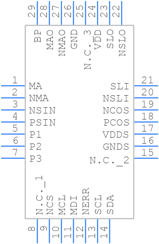 IC-MHMQFN28-5X5 - ic-haus - PCB symbol