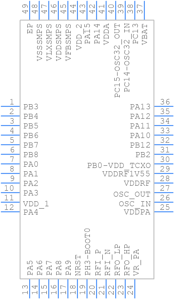 STM32WL55CCU6TR - STMicroelectronics - PCB symbol