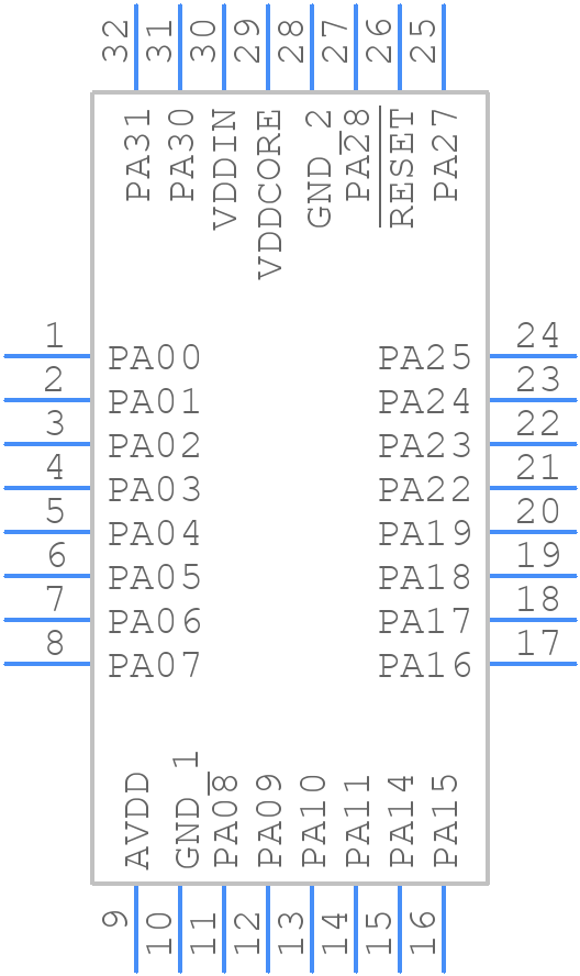 PIC32CM1602GV00032-I/T5X - Microchip - PCB symbol