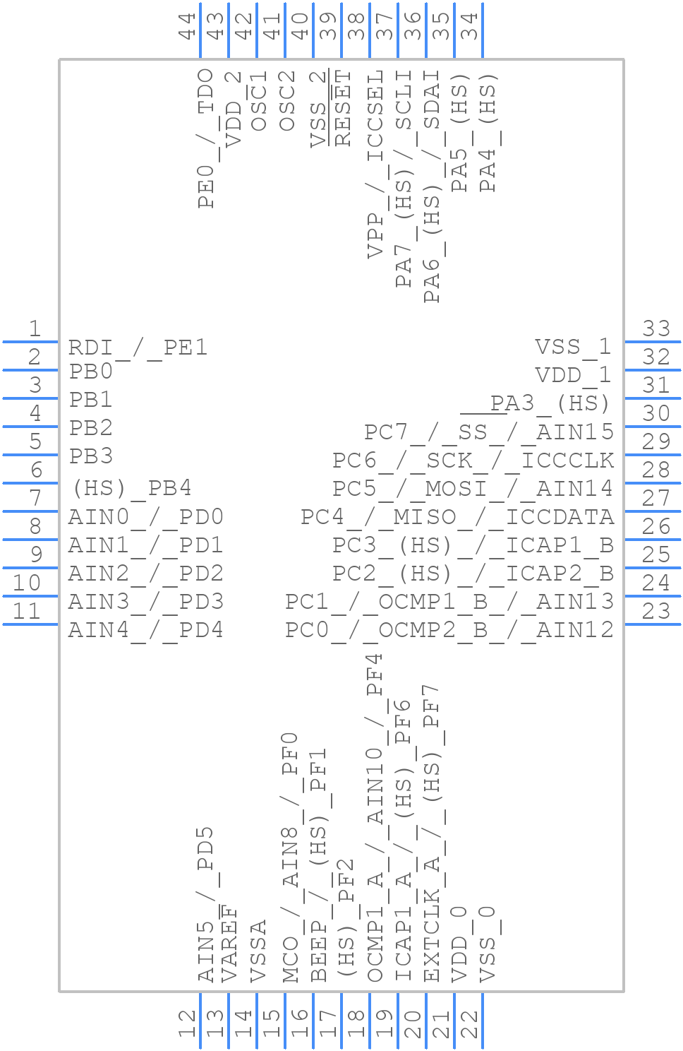 ST72F321J7T6 - STMicroelectronics - PCB symbol