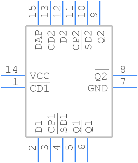 74LCX74BQX - onsemi - PCB symbol