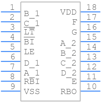 MC14513BCP - onsemi - PCB symbol