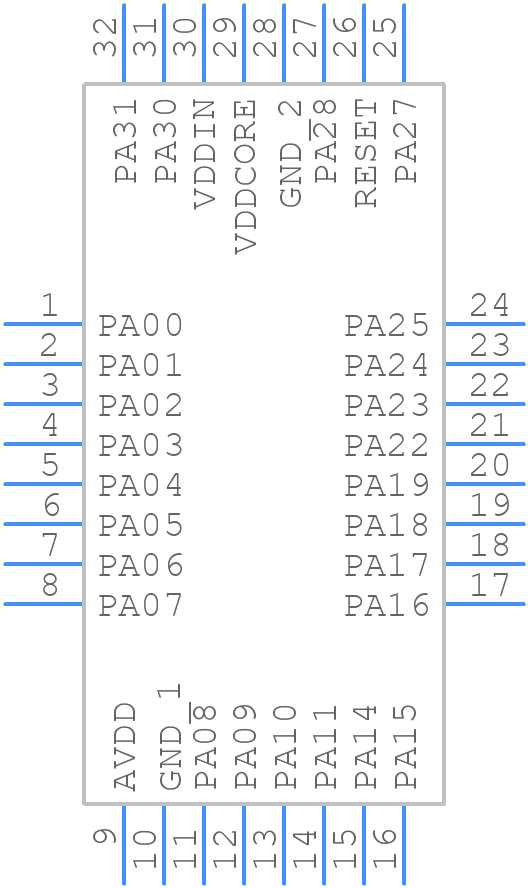 PIC32CM6408JH00032-I/T5X - Microchip - PCB symbol