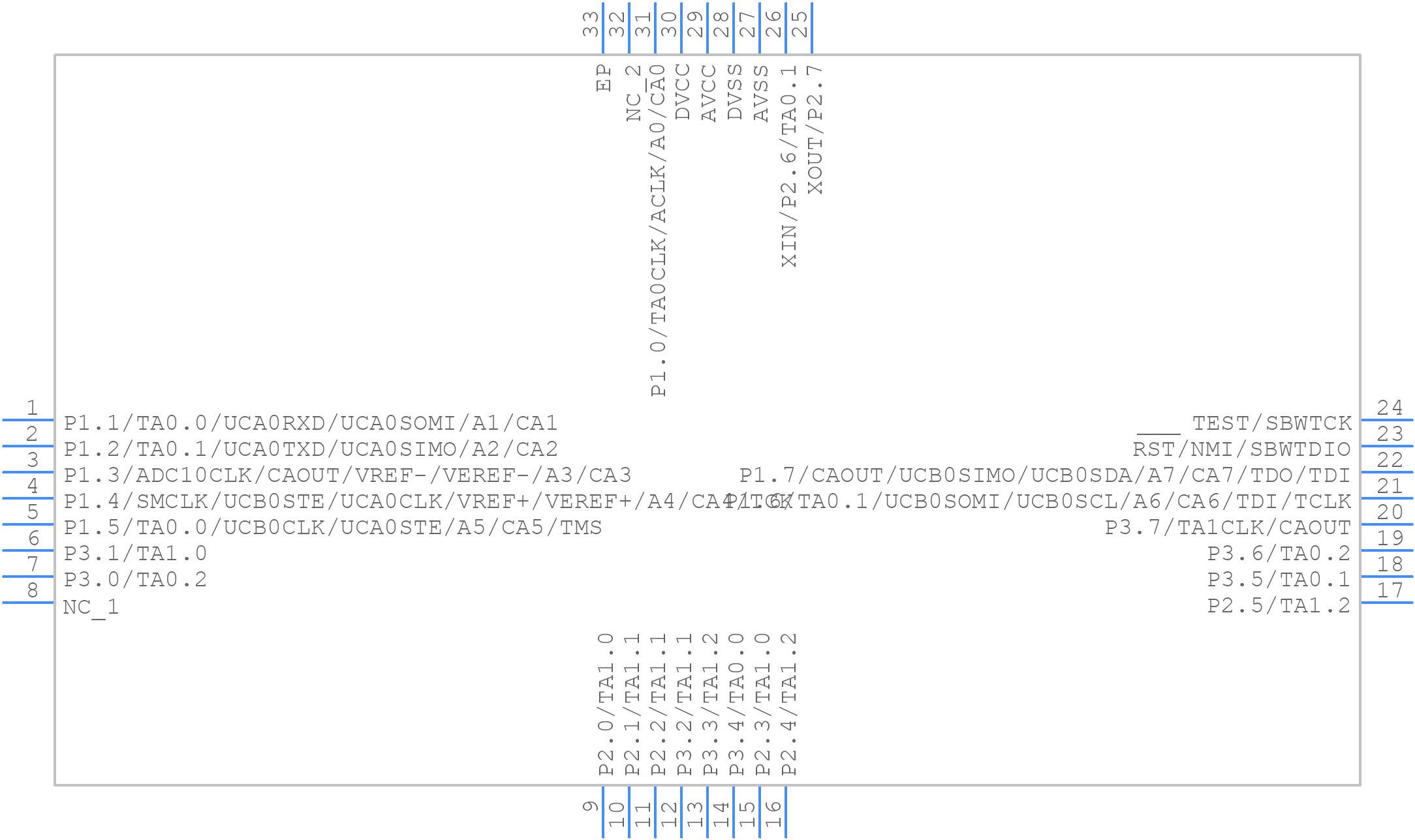 MSP430G2413IRHB32T - Texas Instruments - PCB symbol